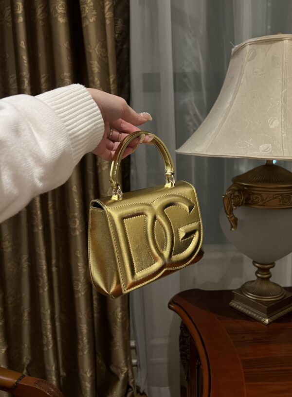 Dolce & Gabban Leather bag-Gold-14cm  free shipping