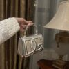 Dolce & Gabban Leather bag-Silver-14cm  free shipping