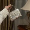 Dolce & Gabban Leather bag-Silver-14cm  free shipping