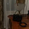 Dolce & Gabban Leather bag-Black-14cm  free shipping