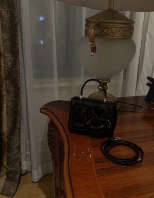 Dolce & Gabban Leather bag-Black-14cm  free shipping