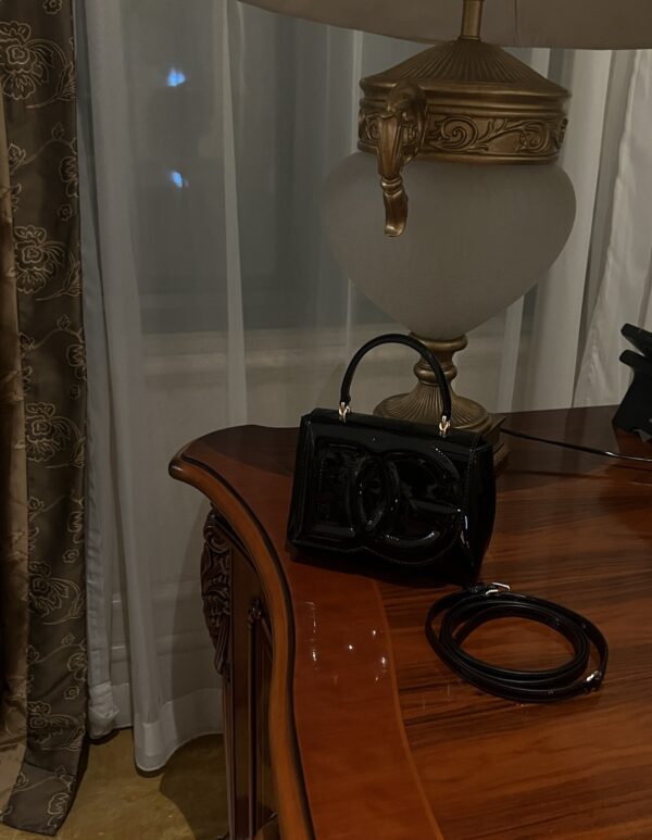 Dolce & Gabban Leather bag-Black-14cm  free shipping