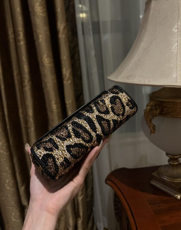 Dolce & Gabban Leopard Print Crystal  Sicily Bag-18cm with original box free shipping