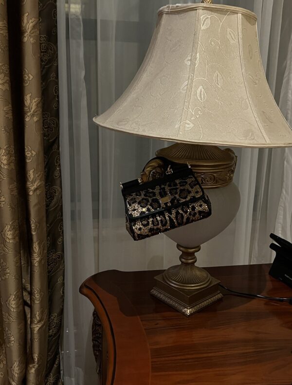 Dolce & Gabban Leopard Print Crystal  Sicily Bag-18cm with original box free shipping