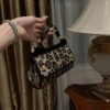 Dolce & Gabban Leopard Print Crystal  Sicily Bag-18cm with original box free shipping