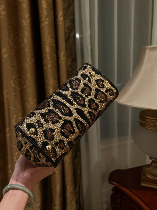 Dolce & Gabban Leopard Print Crystal  Sicily Bag-20cm with original box free shipping