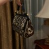 Dolce & Gabban Leopard Print Crystal  Sicily Bag-20cm with original box free shipping