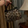 Dolce & Gabban Leopard Print Crystal  Sicily Bag-20cm with original box free shipping