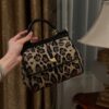 Dolce & Gabban Leopard Print Crystal  Sicily Bag-20cm with original box free shipping