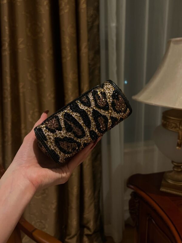 Dolce & Gabban Leopard Print Crystal  Sicily Bag-14cm with original box free shipping