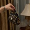 Dolce & Gabban Leopard Print Crystal  Sicily Bag-14cm with original box free shipping