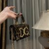 Dolce & Gabban Leopard Print Crystal  Sicily Bag-18cm with original box free shipping