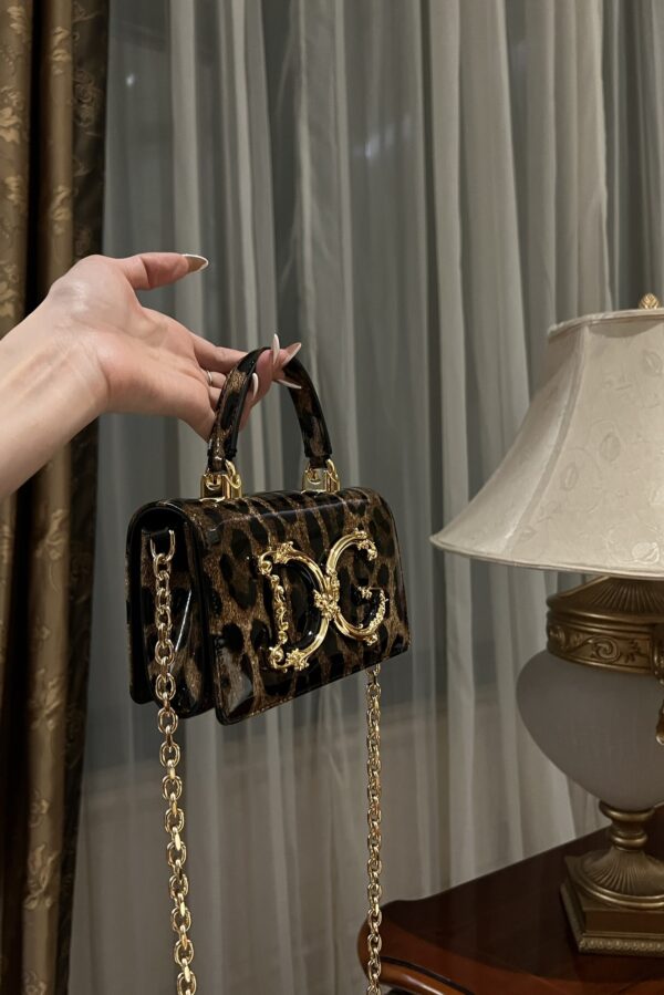 Dolce & Gabban Leopard Print Crystal  Sicily Bag-18cm with original box free shipping