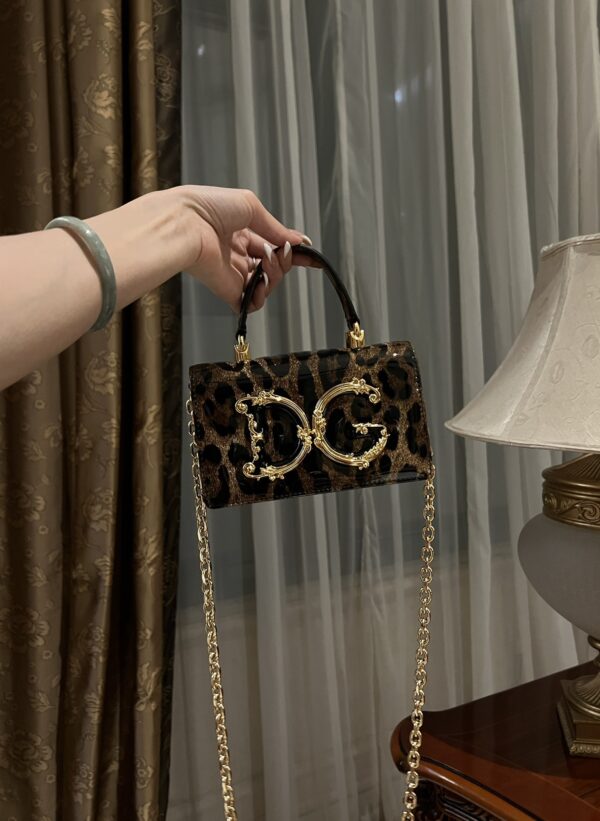 Dolce & Gabban Leopard Print Crystal  Sicily Bag-18cm with original box free shipping