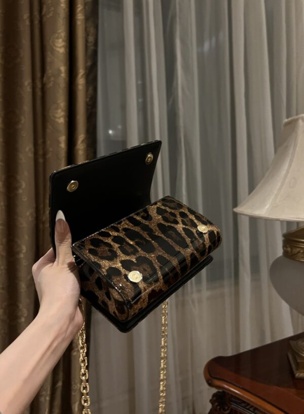 Dolce & Gabban Leopard Print Crystal  Sicily Bag-18cm with original box free shipping