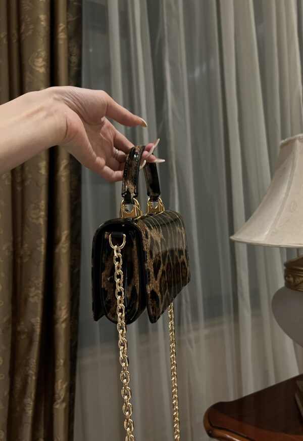 Dolce & Gabban Leopard Print Crystal  Sicily Bag-18cm with original box free shipping