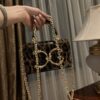 Dolce & Gabban Leopard Print Crystal  Sicily Bag-18cm with original box free shipping
