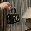 Dolce & Gabban Chain bag-18cm Black with original box