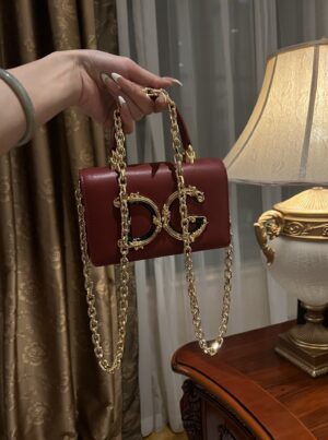 Dolce & Gabban Chain bag-18cm Red with original box