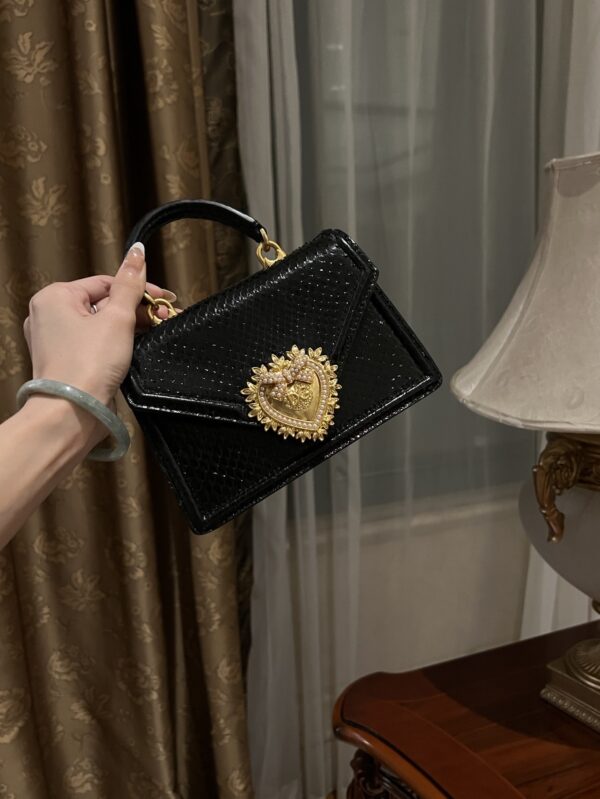 Dolce & Gabbana Snake Skin Bag-Black-19cm with original box