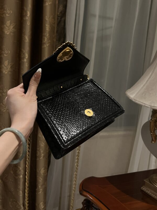 Dolce & Gabbana Snake Skin Bag-Black-19cm with original box