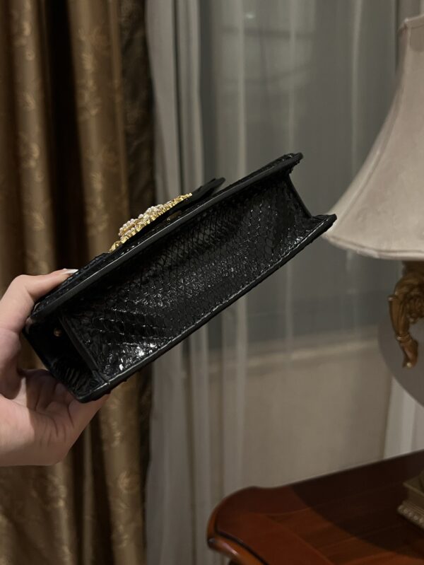 Dolce & Gabbana Snake Skin Bag-Black-19cm with original box