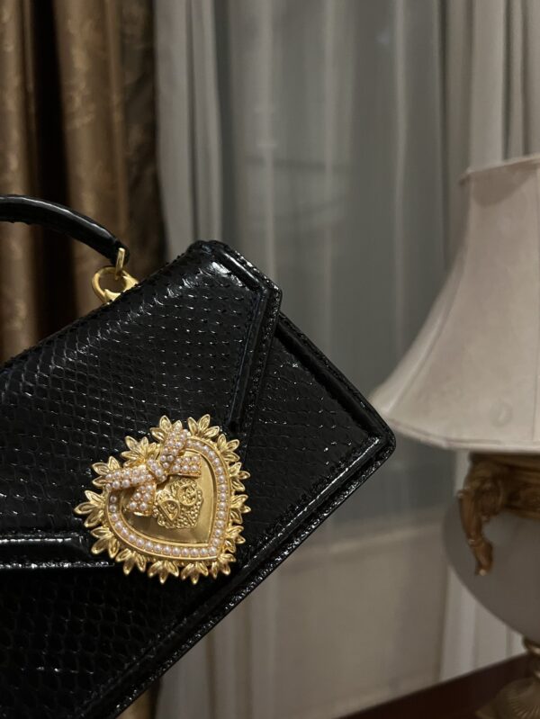 Dolce & Gabbana Snake Skin Bag-Black-19cm with original box