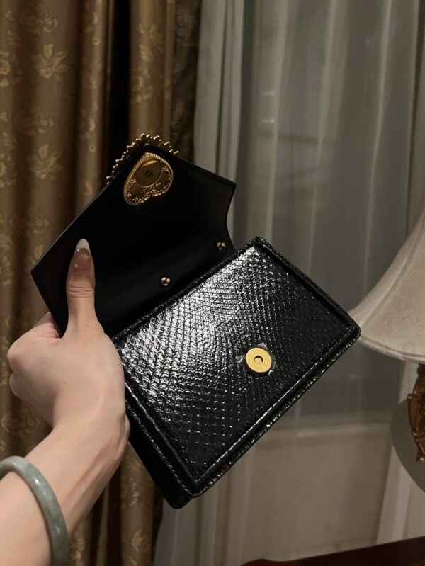 Dolce & Gabbana Snake Skin Bag-Black-19cm with original box