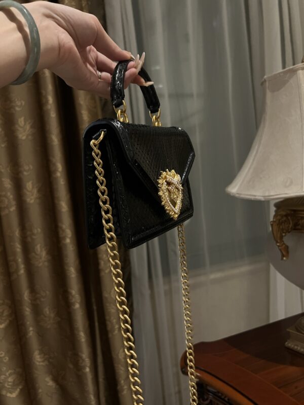 Dolce & Gabbana Snake Skin Bag-Black-19cm with original box