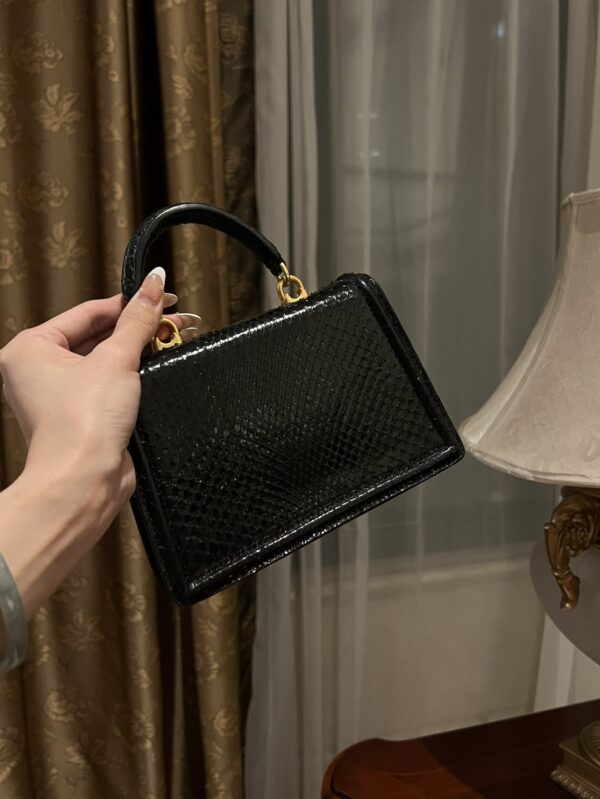 Dolce & Gabbana Snake Skin Bag-Black-19cm with original box