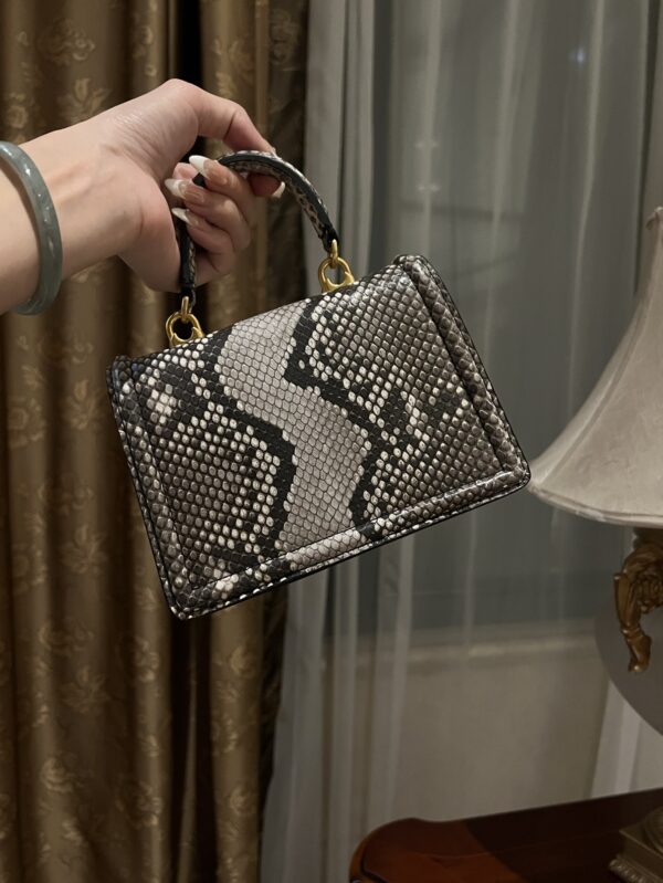 Dolce & Gabbana Snake Skin Bag-Gray-19cm with original box