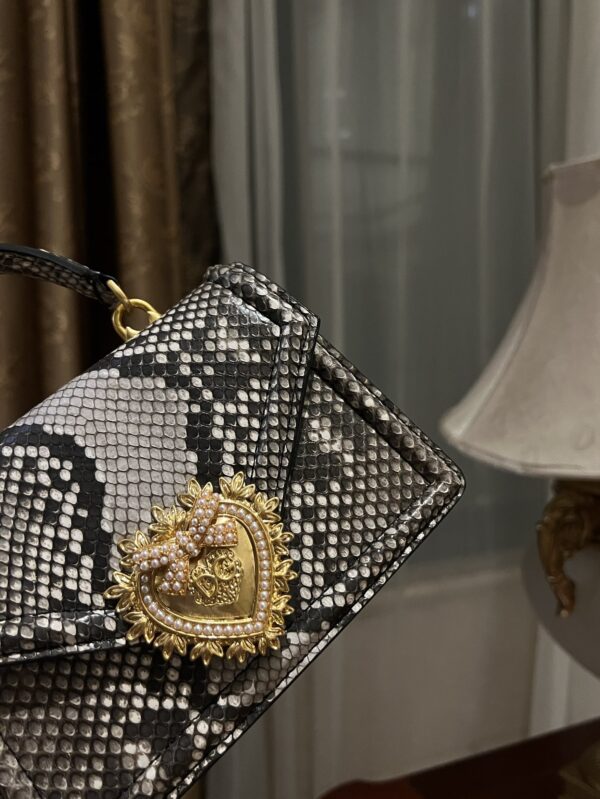 Dolce & Gabbana Snake Skin Bag-Gray-19cm with original box