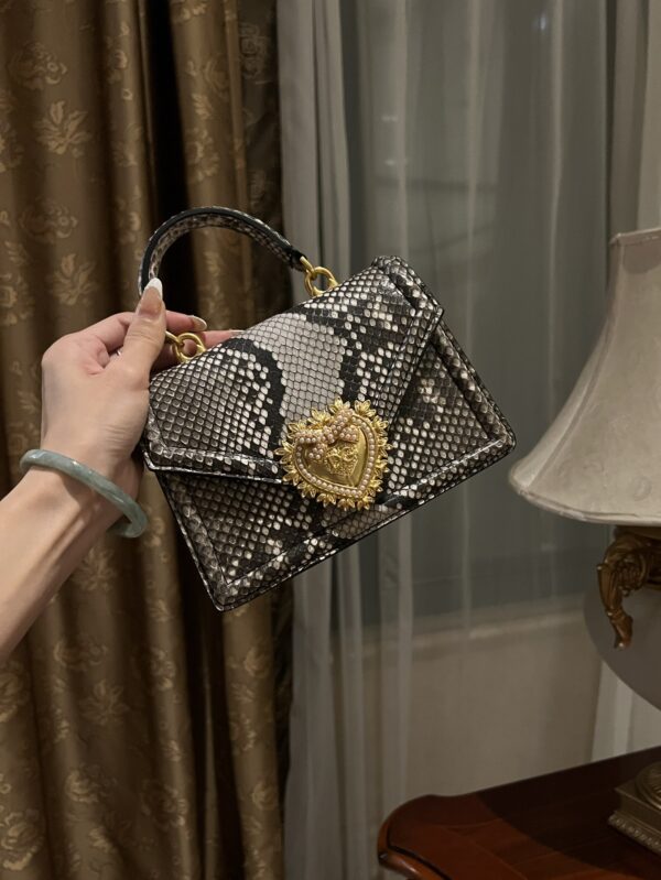 Dolce & Gabbana Snake Skin Bag-Gray-19cm with original box