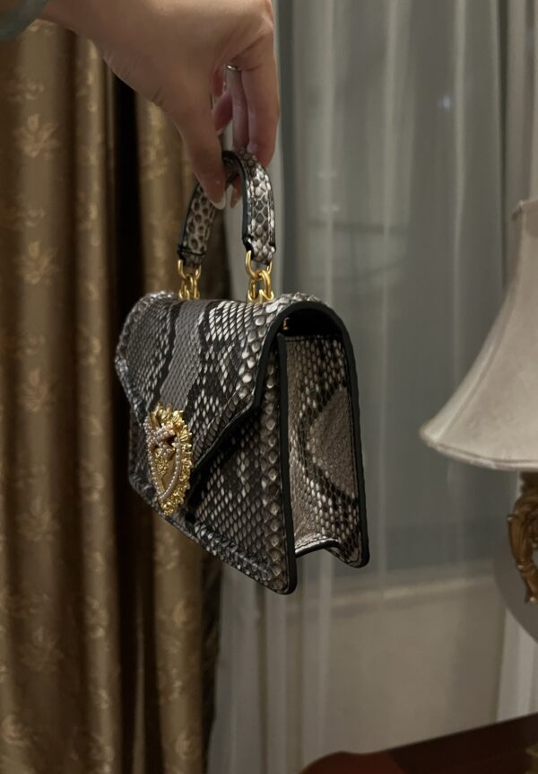 Dolce & Gabbana Snake Skin Bag-Gray-19cm with original box