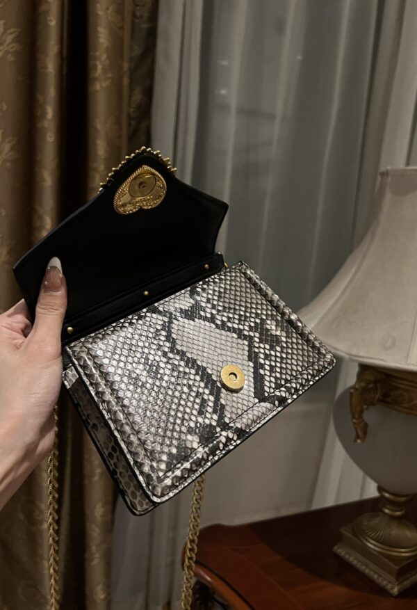 Dolce & Gabbana Snake Skin Bag-Gray-19cm with original box