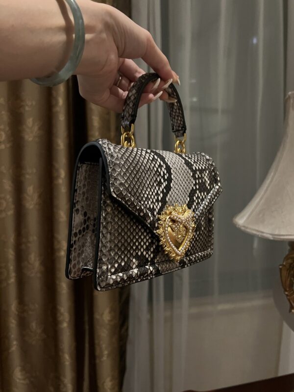 Dolce & Gabbana Snake Skin Bag-Gray-19cm with original box
