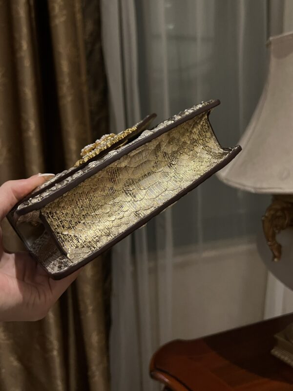 Dolce & Gabbana Snake Skin Bag-Gray-19cm with original box