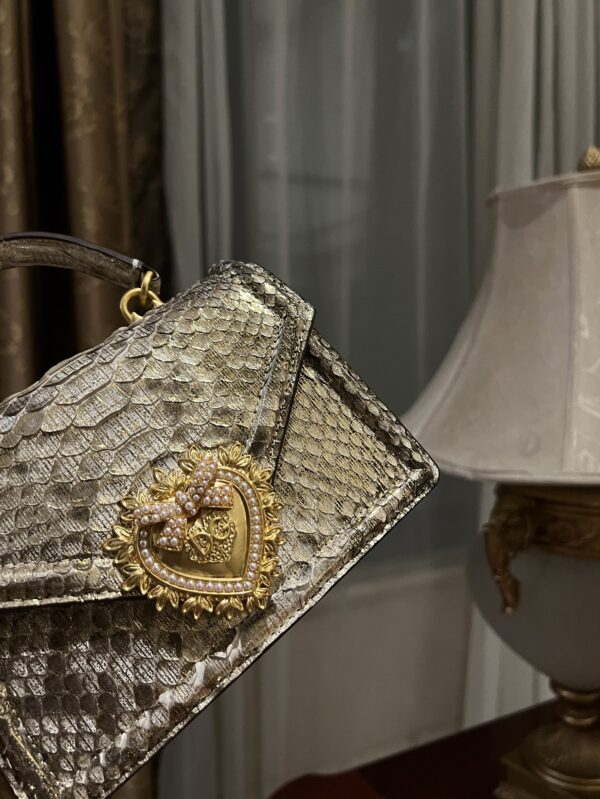 Dolce & Gabbana Snake Skin Bag-Gray-19cm with original box