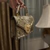 Dolce & Gabbana Snake Skin Bag-Gray-19cm with original box
