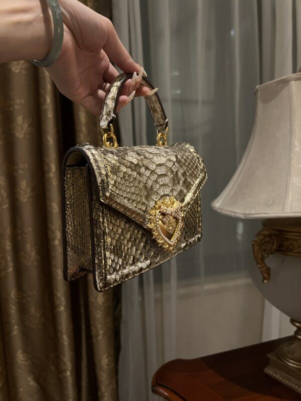 Dolce & Gabbana Snake Skin Bag-Gray-19cm with original box