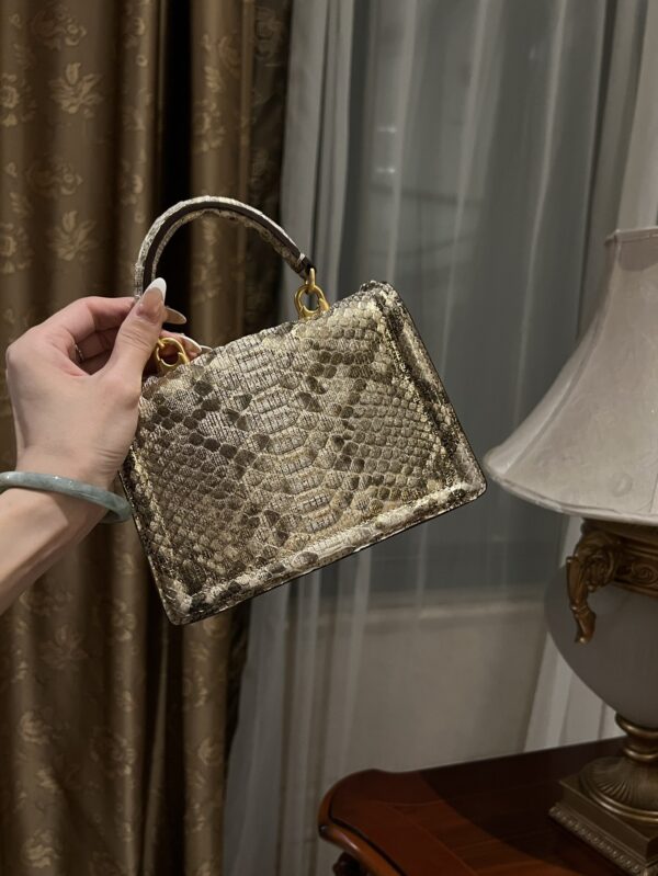 Dolce & Gabbana Snake Skin Bag-Gray-19cm with original box