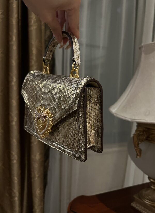 Dolce & Gabbana Snake Skin Bag-Gray-19cm with original box