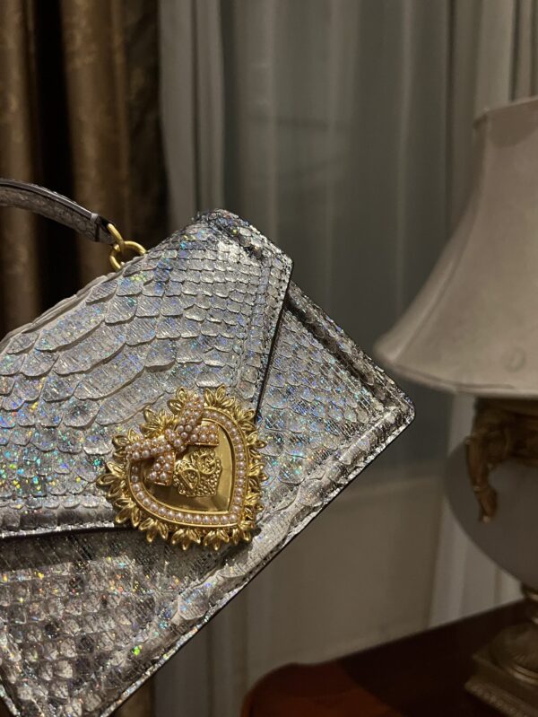 Dolce & Gabbana Snake Skin Bag-Gray-19cm with original box