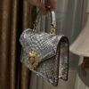Dolce & Gabbana Snake Skin Bag-Gray-19cm with original box