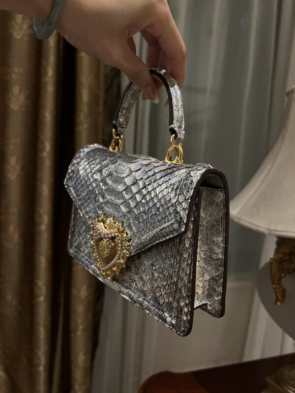 Dolce & Gabbana Snake Skin Bag-Gray-19cm with original box
