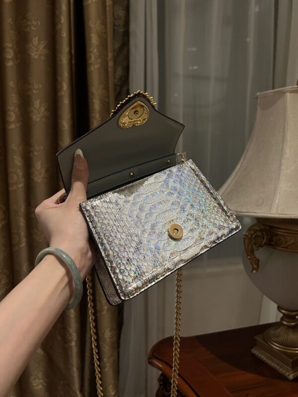 Dolce & Gabbana Snake Skin Bag-Gray-19cm with original box