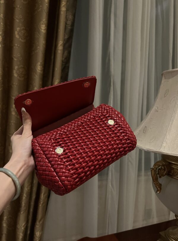 Dolce & Gabbana Hand-Red  Sicily Women's Bag-Gold-20cm with original box