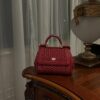 Dolce & Gabbana Hand-Red  Sicily Women's Bag-Gold-20cm with original box