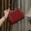 Dolce & Gabbana Hand-Red  Sicily Women's Bag-Gold-20cm with original box