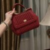 Dolce & Gabbana Hand-Red  Sicily Women's Bag-Gold-20cm with original box